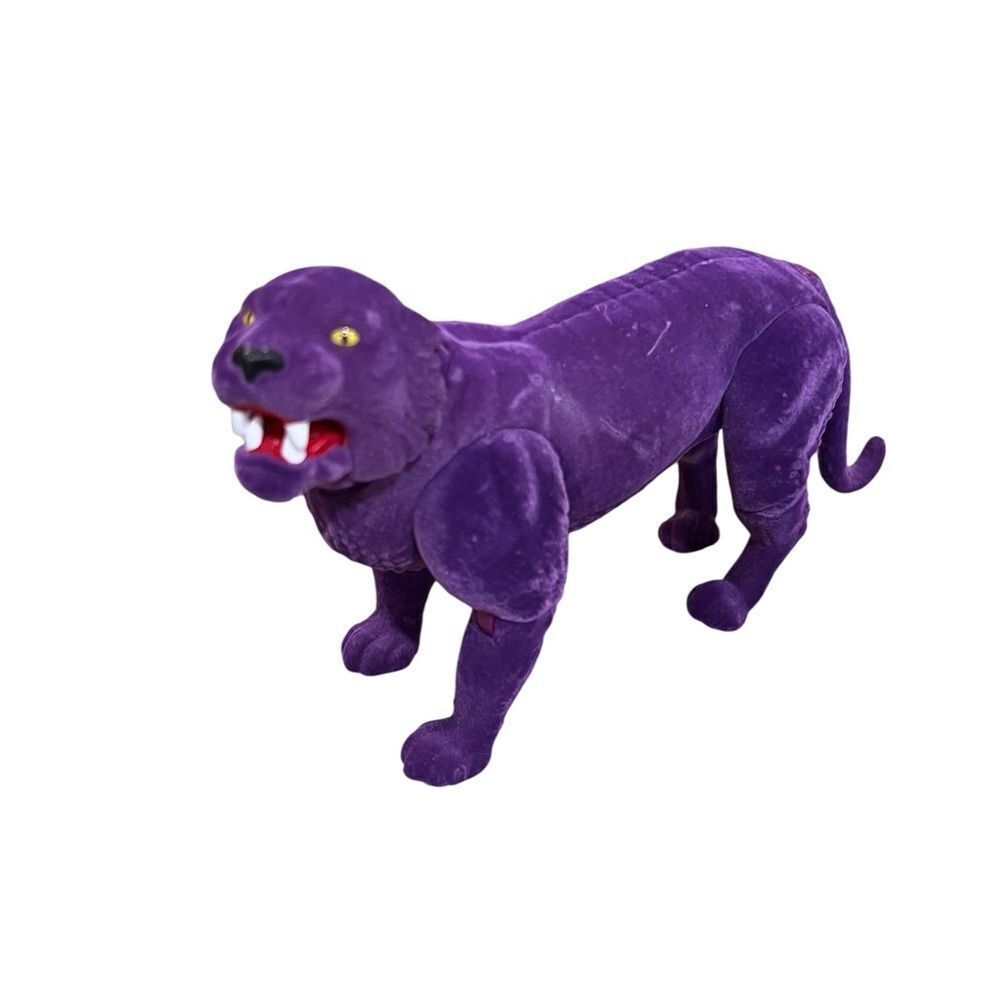 1980s he man masters of the universe purple flocked panther